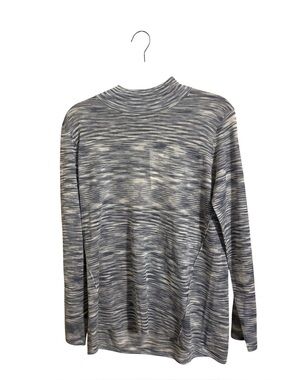 Ost Gray Marled Long Sleeve Sweater Top Blue Willow Large NWT